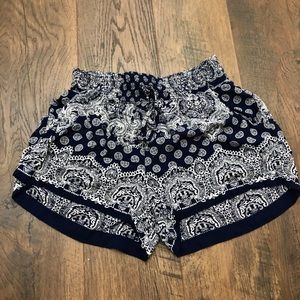 Navy blue patterned shorts size Small
